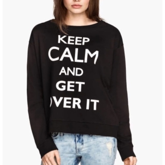 NWOT H&M Divided Keep Calm & Get Over It Sweater - Picture 1 of 5